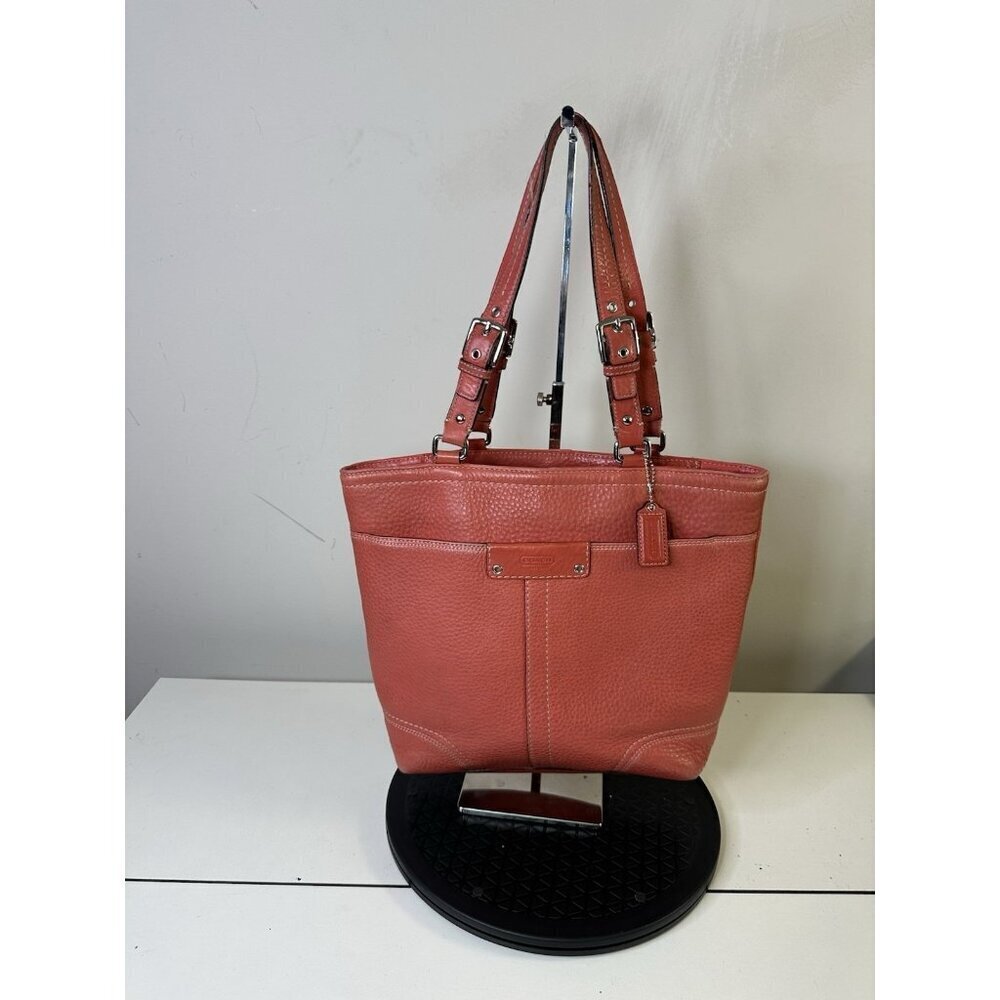 Coach Hamilton Pebbled Leather Hobo Shoulder Bag Double Handle F13089